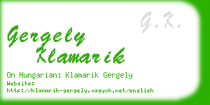 gergely klamarik business card